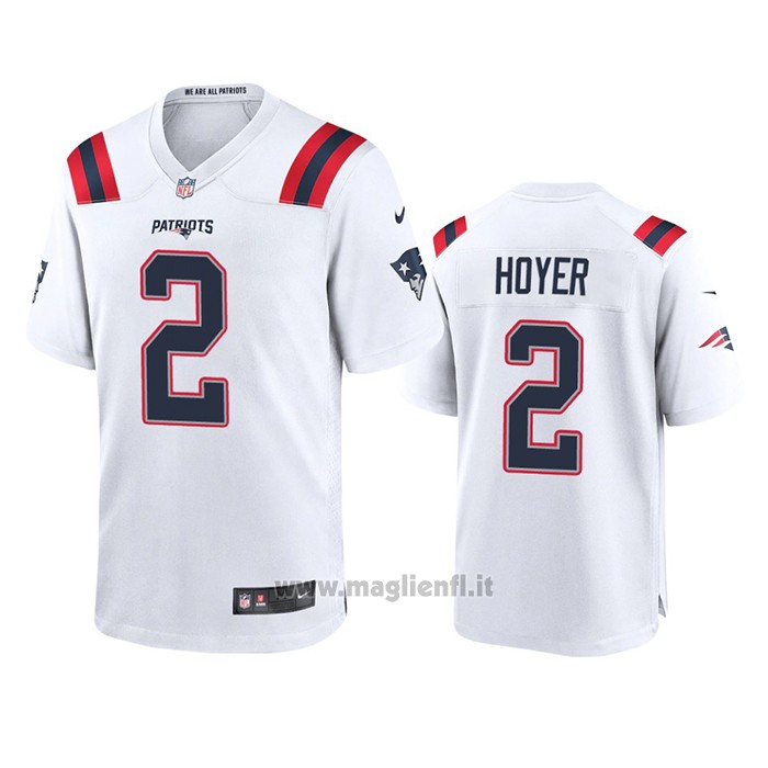Maglia NFL Game New England Patriots Brian Hoyer 2020 Bianco